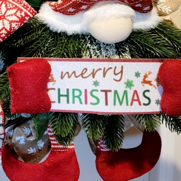 Christmas Winter Gnome Wreath Deco Mesh Bow - Picture 3 of 6